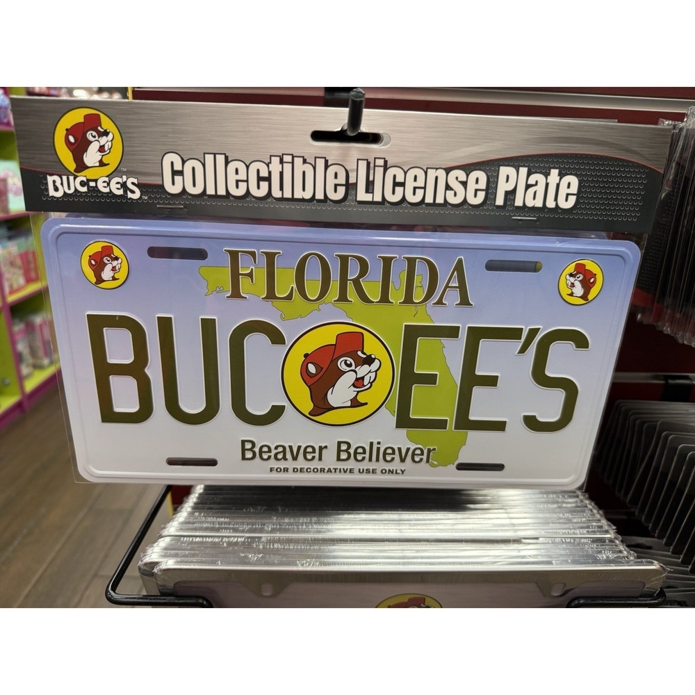 Buc-ee's Florida Collectible License Plate Tag- Decorative Brand New- Full Size